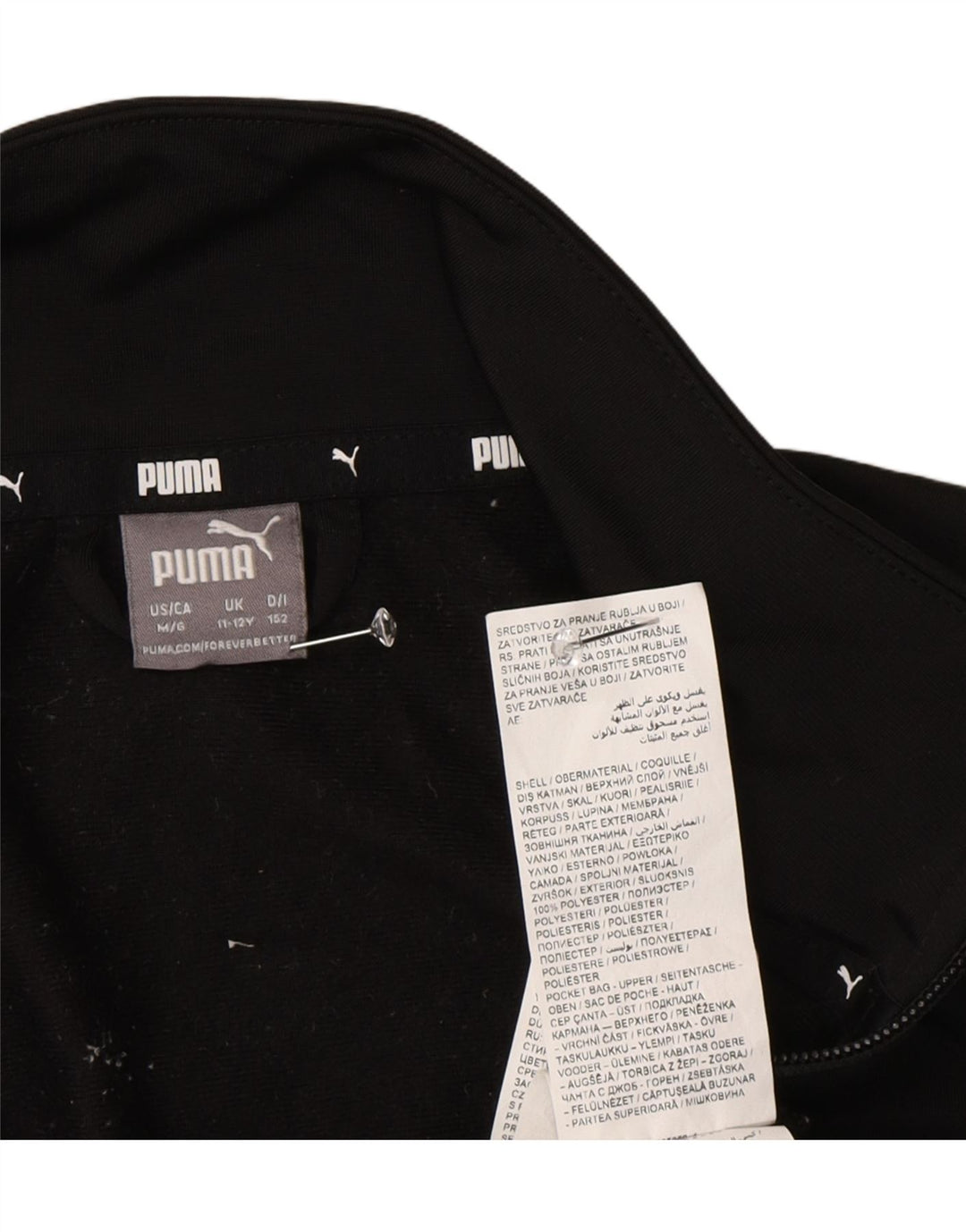 Puma Chaqueta de chándal para niño 11-12 años Negro Colorblock Poliéster