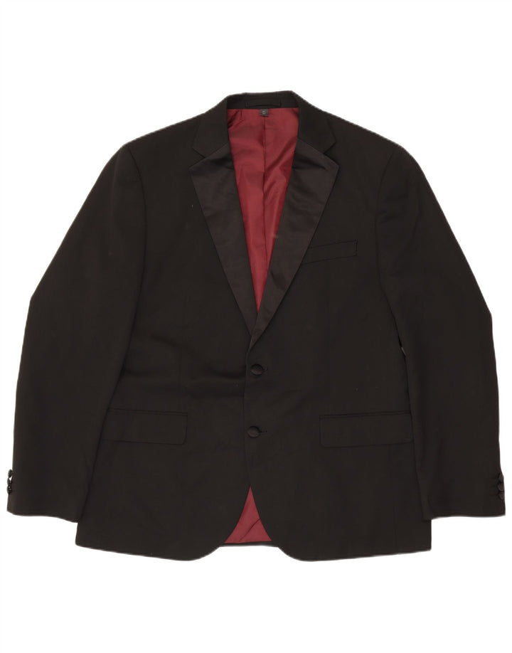 Marks & Spencer Chaqueta tipo blazer con 2 botones para hombre UK 42 XL Poliéster negro