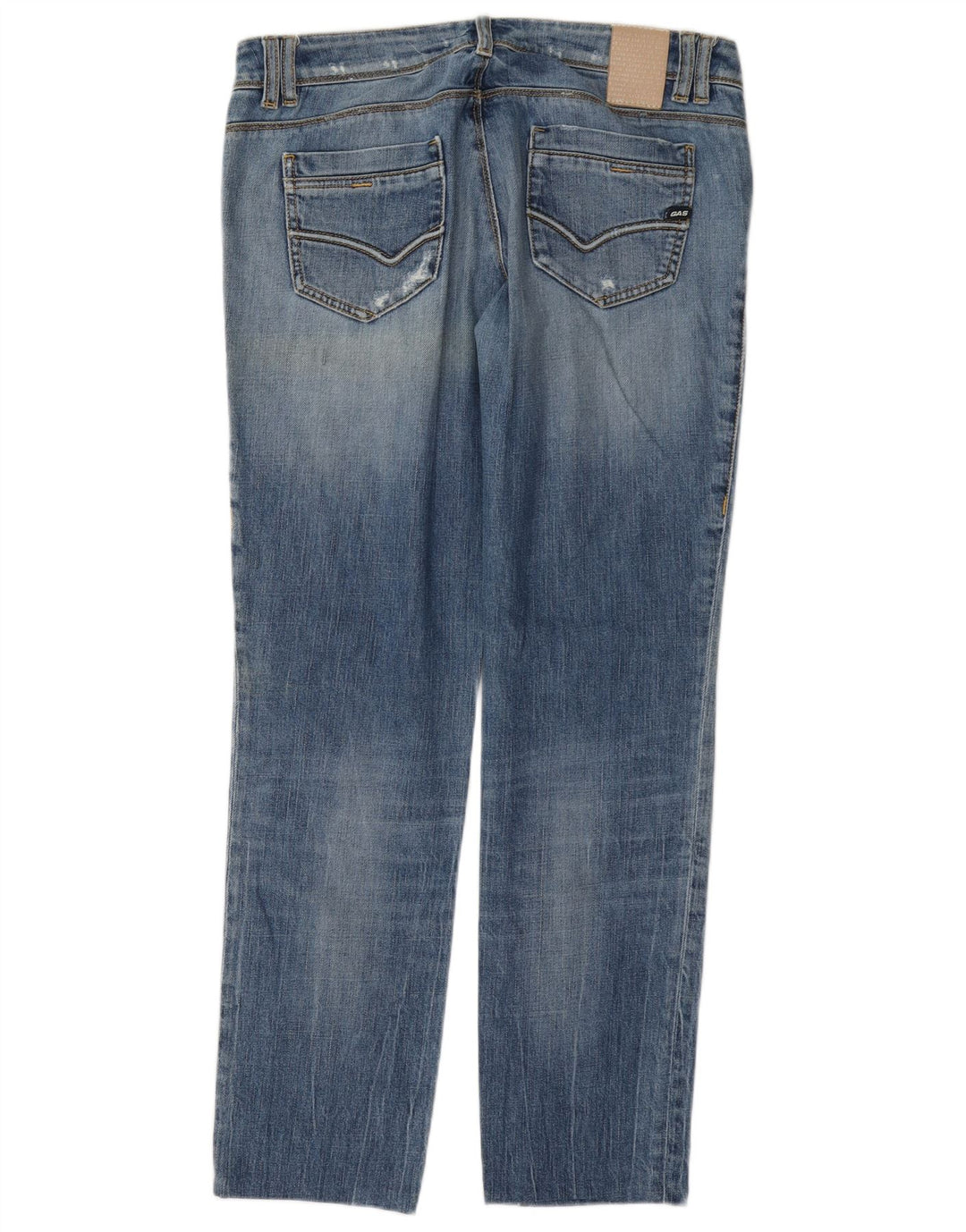 Jeans Rectos Desgastados Mujer Gas W30 L30 Algodón Azul