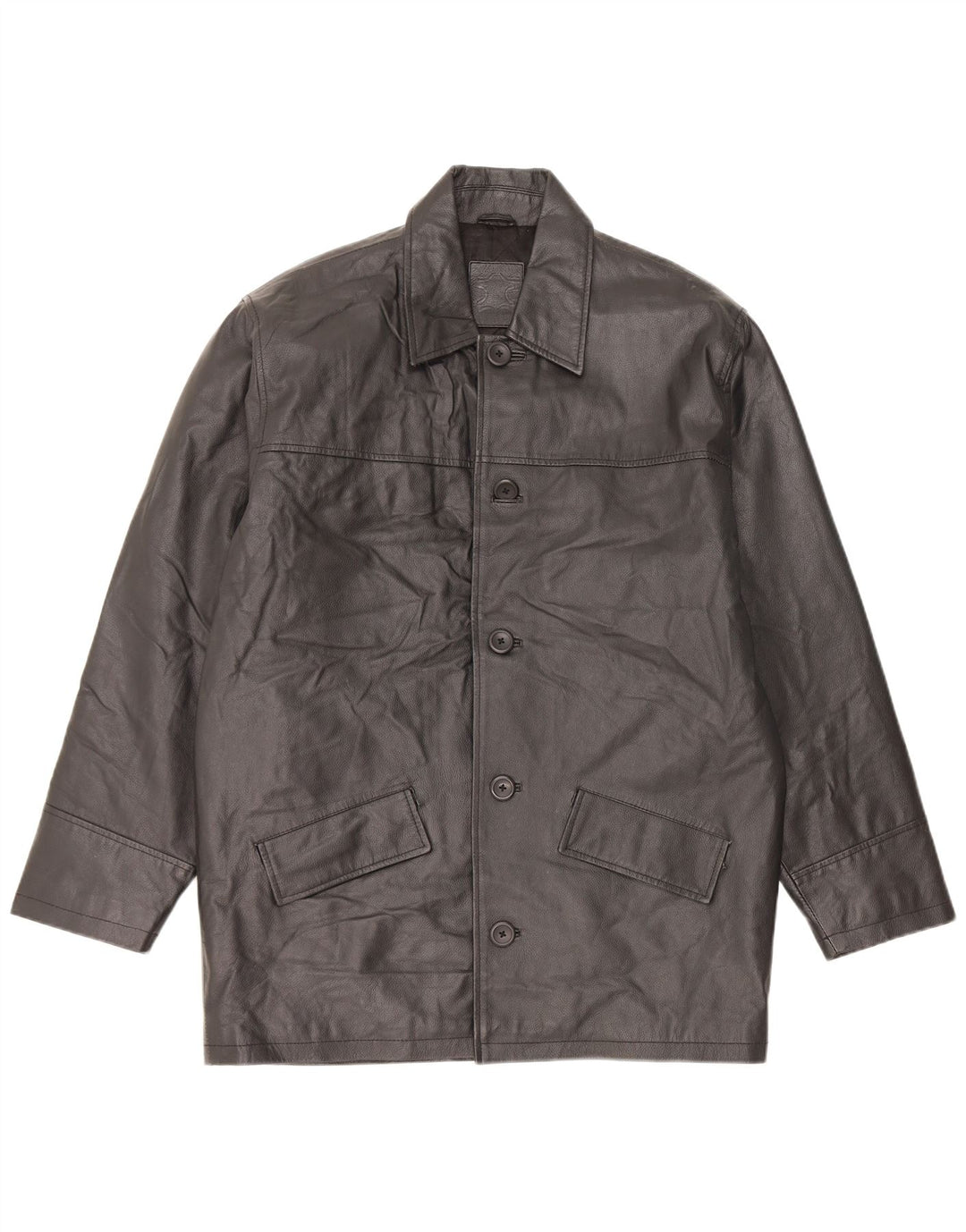 Vintage hombres chaqueta de cuero Reino Unido 40 grande negro
