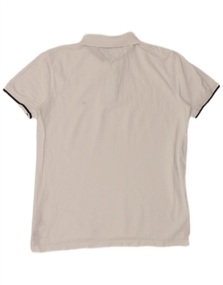 TOMMY HILFIGER Polo de corte regular para hombre grande de algodón blanco