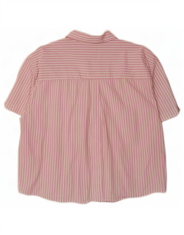 Levi's Camisa extragrande de manga corta para mujer UK 40 XL Algodón a rayas rosas