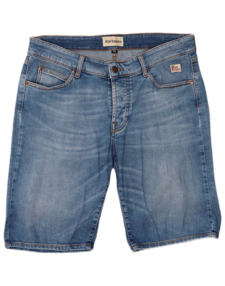 Roy Rogers Pantalones cortos de mezclilla para hombre W32 Algodón azul medio