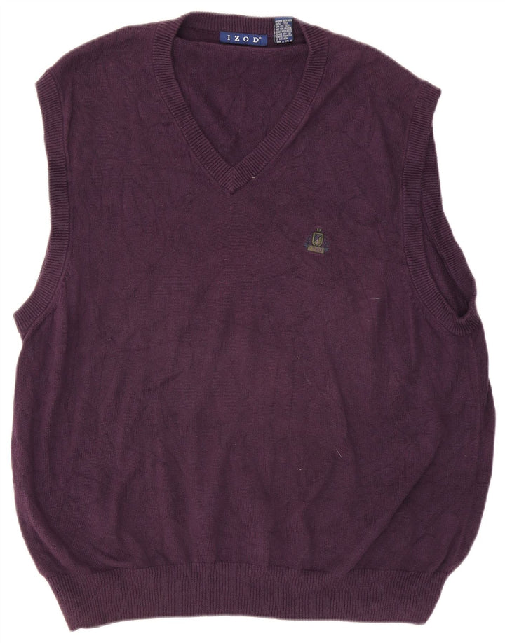 Izod Hombre Chaleco Tank Top Grande Algodón Púrpura