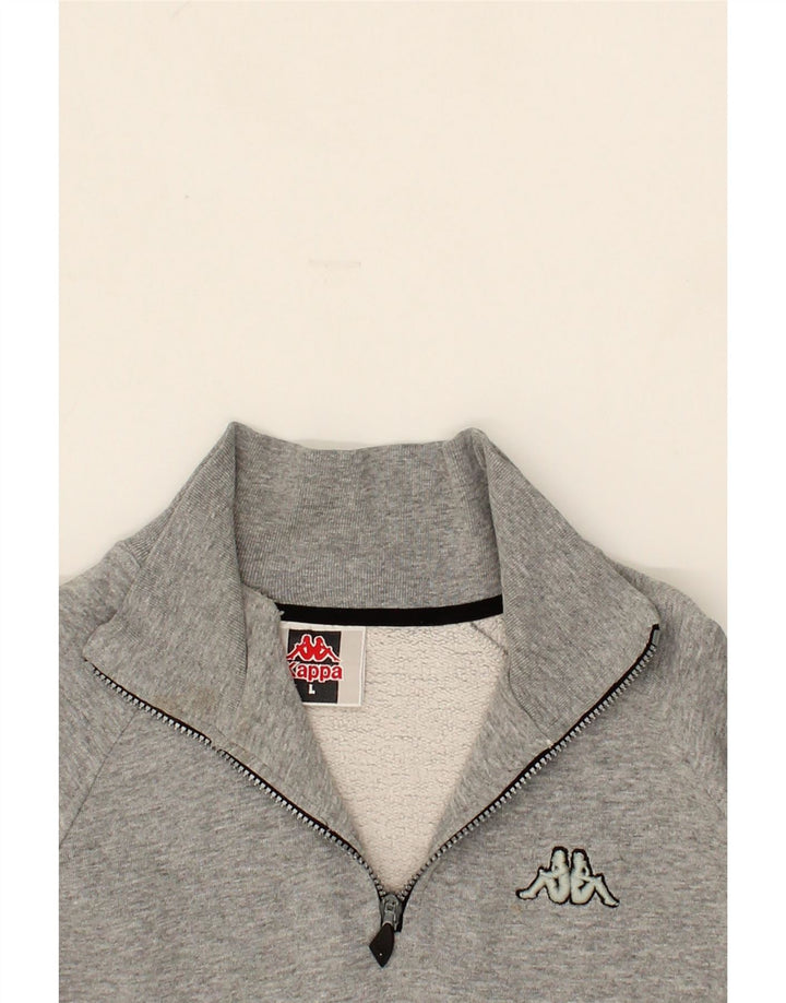 KAPPA Mens Zip Neck Sweatshirt Jumper Large Navy Blue Cotton Vintage Kappa and Second-Hand Kappa from Messina Hembry 