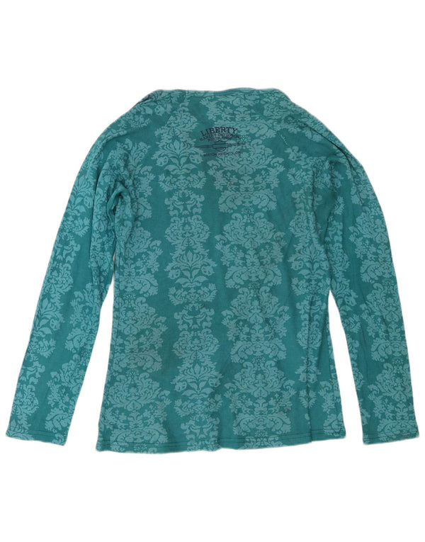 Harley Davidson Camiseta de manga larga para mujer UK 40 Grande Azul Paisley Algodón