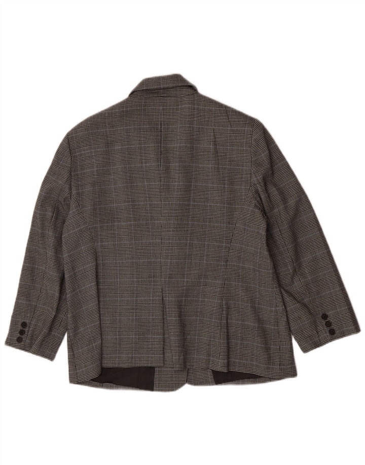 Luisa Spagnoli Chaqueta Blazer de 3 Botones para Mujer IT 50 XL Lana a Cuadros Gris