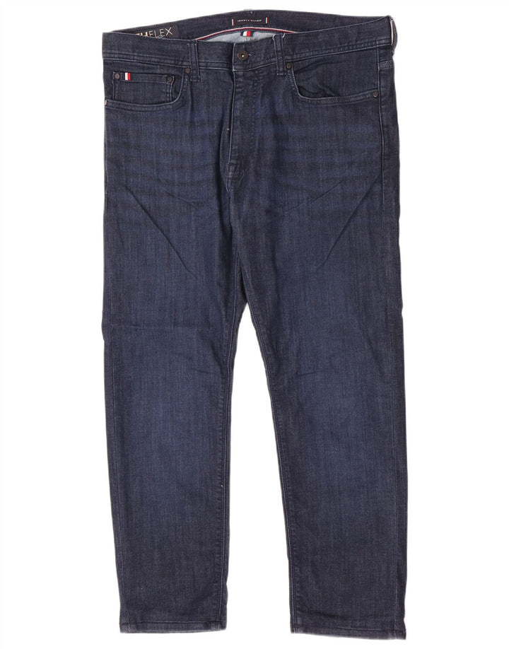 Tommy Hilfiger Vaqueros ajustados elásticos Bleecker para hombre W36 L27 Azul marino