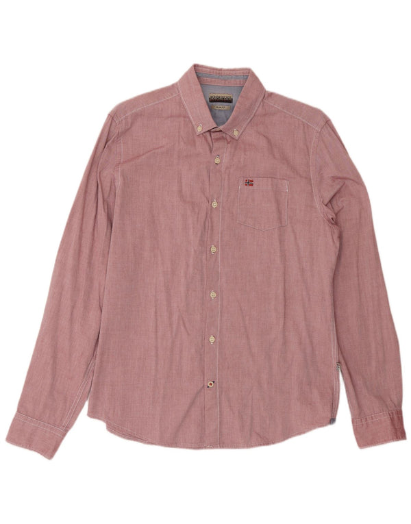 Napapijri Camisa ajustada para hombre, talla grande, rosa
