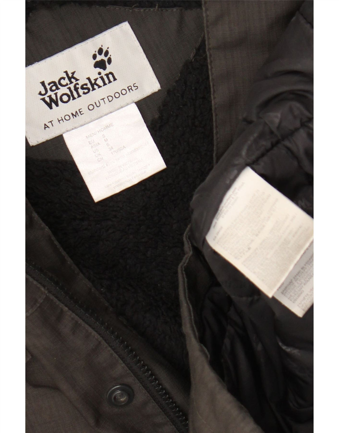 Jack Wolfskin Chaqueta Parka Sherpa con Capucha para Hombre UK 34 Small Gris Poliéster