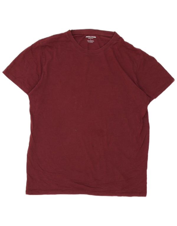 Jack & Jones Hombre Camiseta Top Large Borgoña Algodón