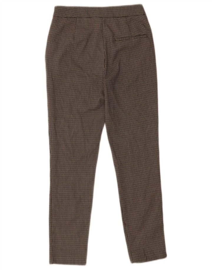 Zara Mujer Pantalón Traje Slim XS W24 L26 Gris Pata De Gallo Poliéster