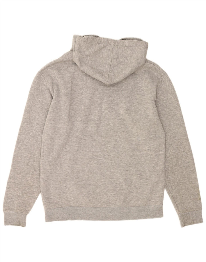Zara Hombre Sudadera Con Capucha Jersey De Algodón Moteado Gris Medio