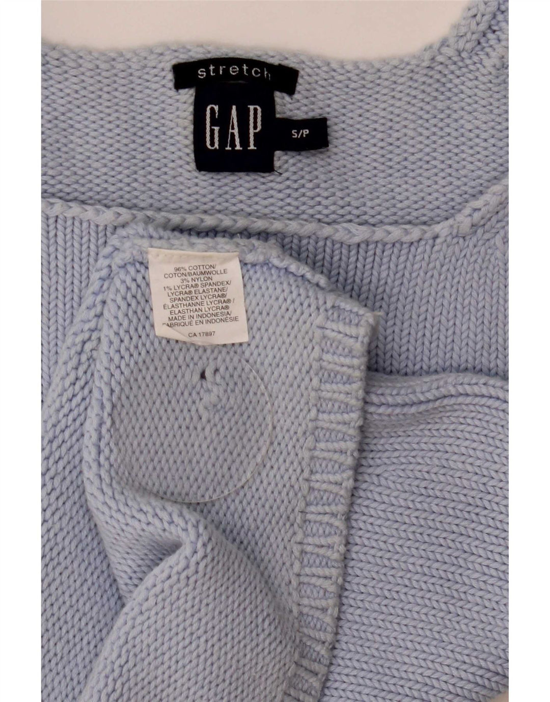 Gap Top corto de punto para mujer UK 8 Small Algodón azul