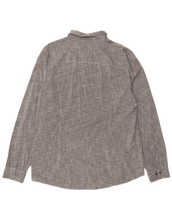 Calvin Klein Jeans Camisa ajustada para hombre 2XL Algodón moteado gris