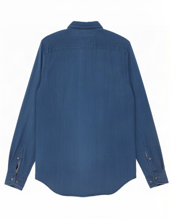 Camisa Tommy Hilfiger Hombre Slim Fit Algodón Azul Marino Pequeño