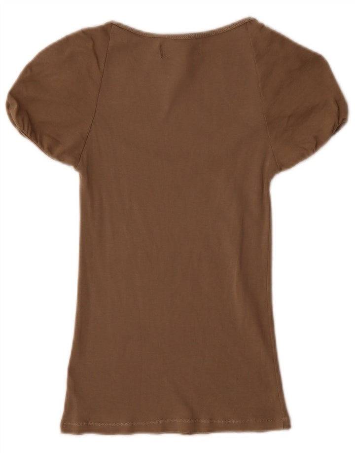 Zara Mujer Blusa Top UK 8 Small Gris