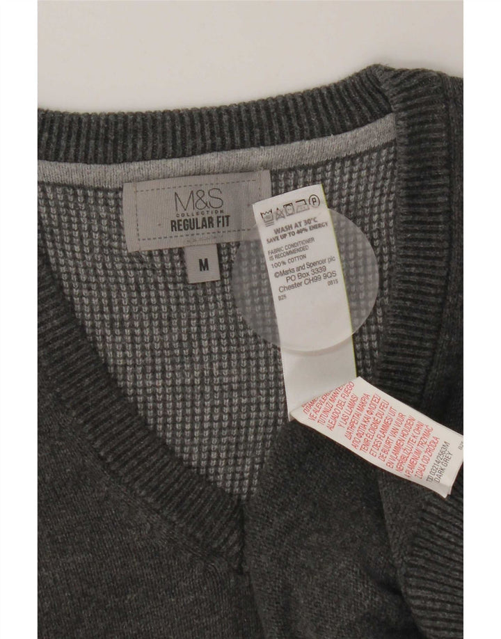 Marks & Spencer Camiseta sin mangas de ajuste regular para hombre de algodón gris medio