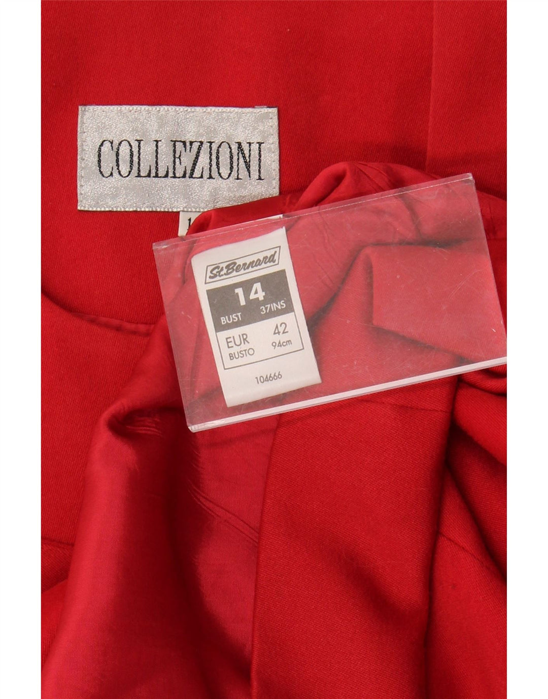 ST. BERNARD Womens 5 Button Blazer Jacket UK 14 Large  Red Polyester Vintage St. Bernard and Second-Hand St. Bernard from Messina Hembry 