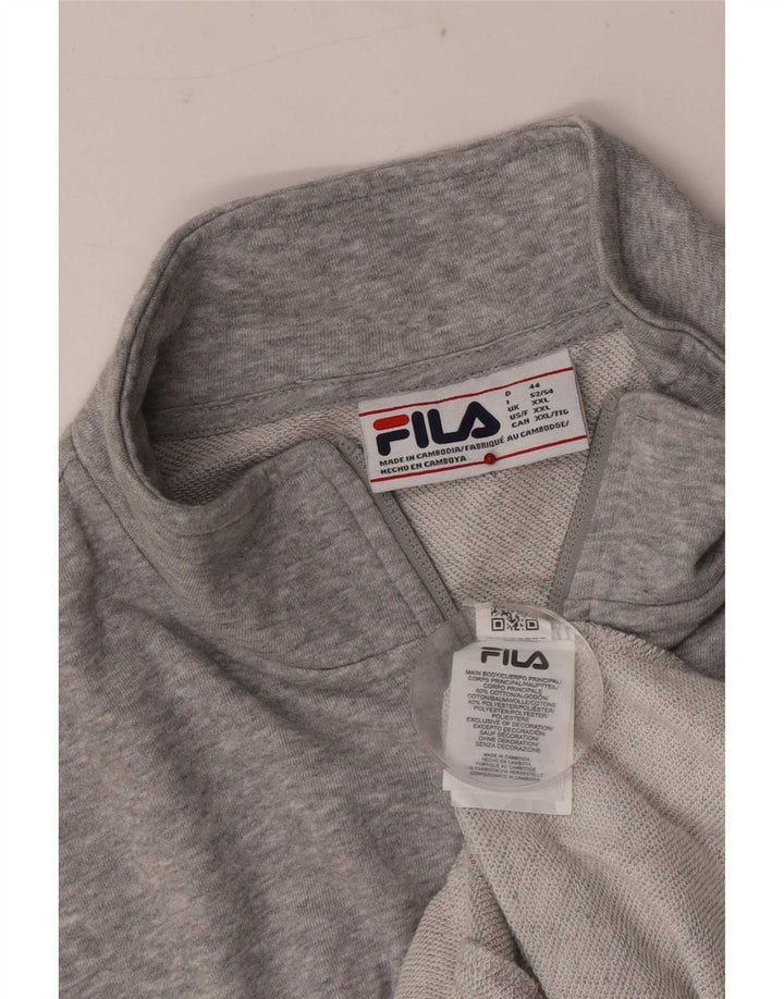 Fila Chaqueta de chándal para hombre, talla 2XL, algodón moteado gris