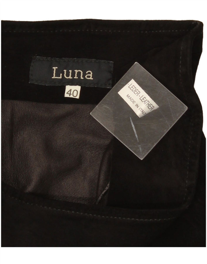 Luna Falda cruzada de gamuza para mujer IT 40 Small W26 Cuero negro