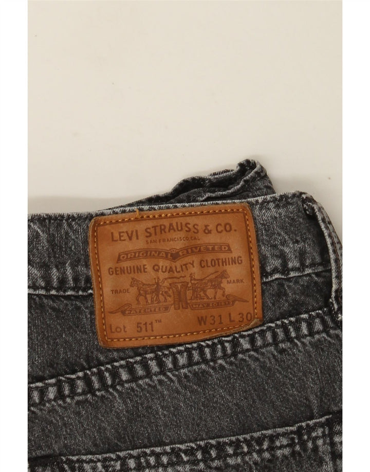 Levi's Hombre 511 Slim Jeans W31 L30 Algodón Gris