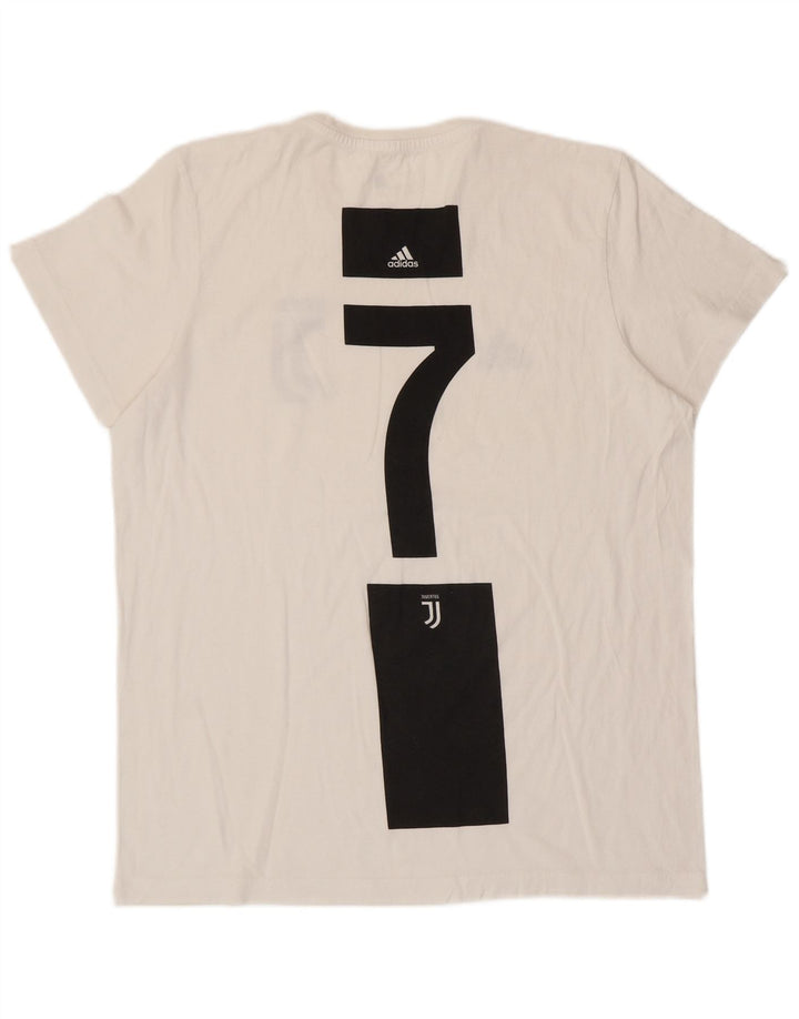 ADIDAS Camiseta gráfica Juventus para hombre, talla grande, color blanco roto