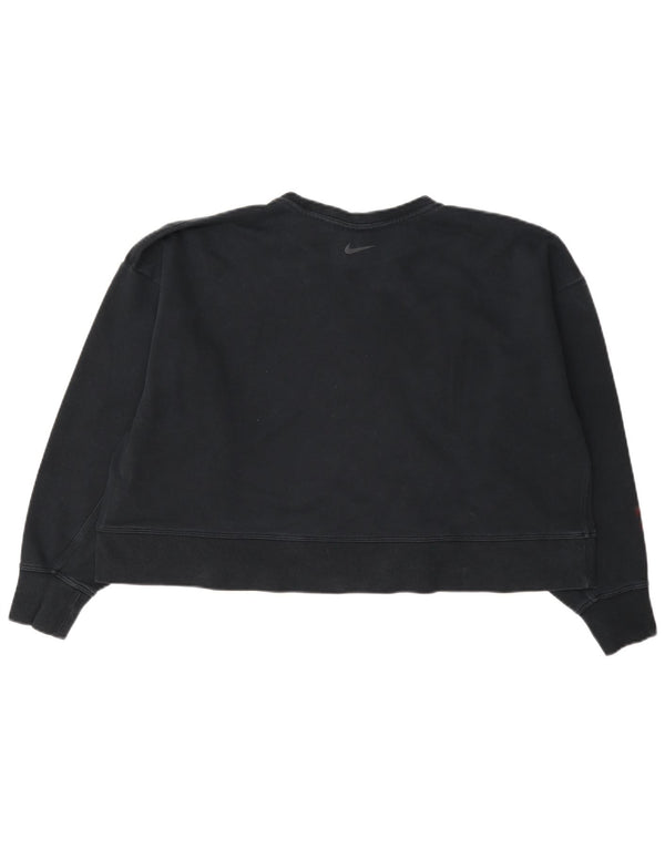 Nike Mujer Dri Fit Crop Graphic Sudadera Jumper UK 40 Grande Azul Marino