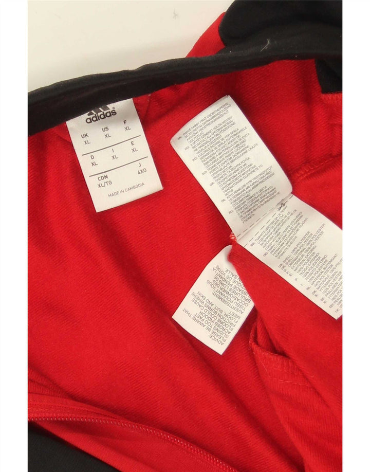 Adidas Hombre Chándal Top Jacket XL Rojo Colorblock Poliéster