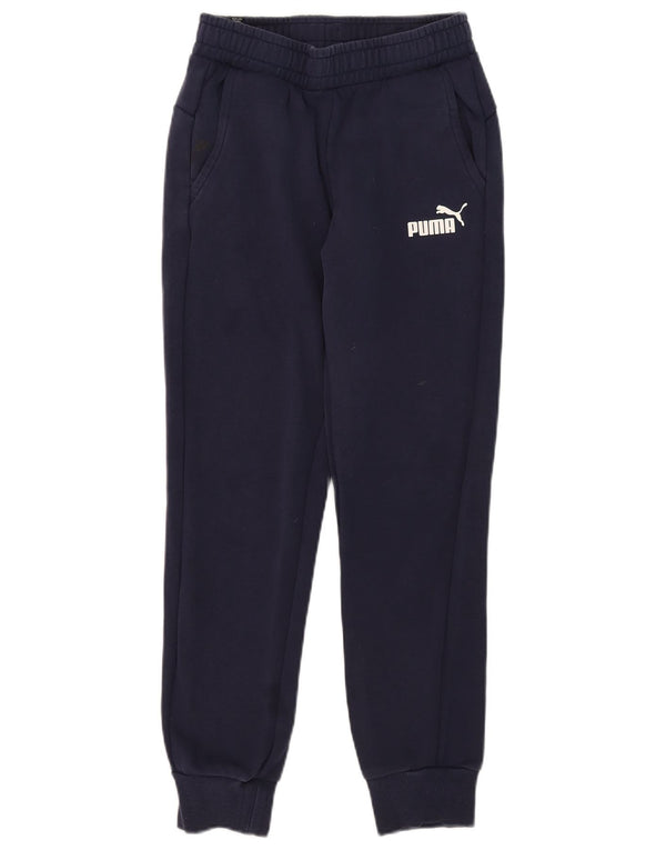 Puma Mujer Chándal Pantalones Joggers UK 8 Pequeño Azul Marino Algodón