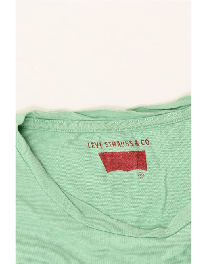 LEVI'S Mens Graphic T-Shirt Top XL Green Cotton Vintage Levi's and Second-Hand Levi's from Messina Hembry 