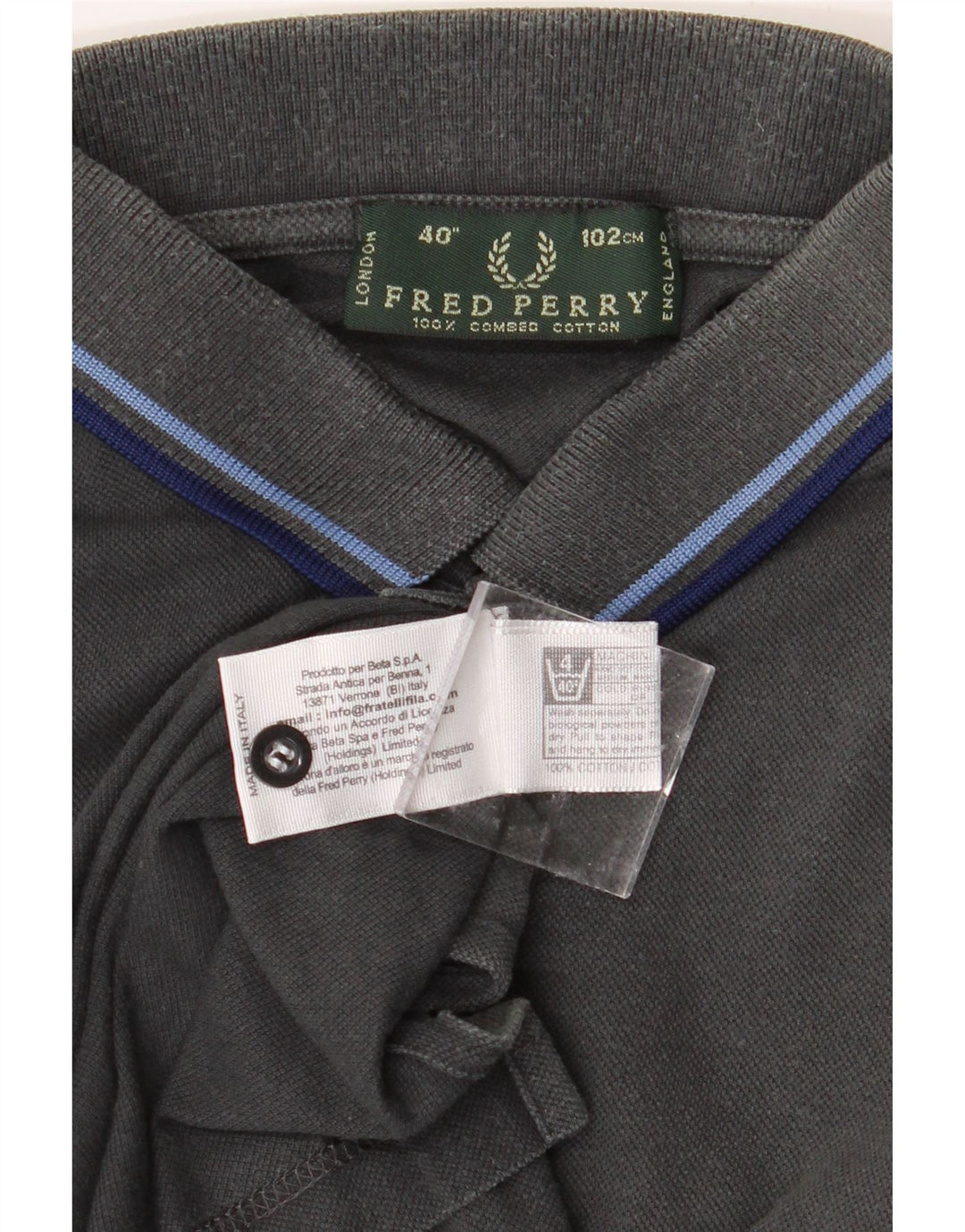 FRED PERRY Polo para hombre Algodón negro mediano