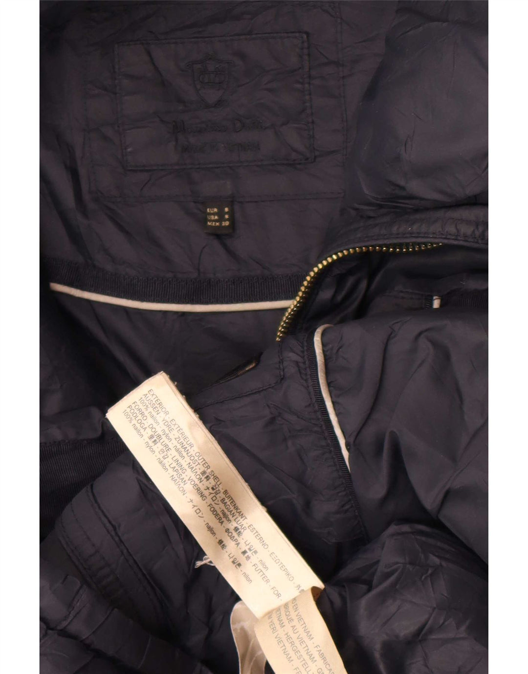 Massimo Dutti Abrigo Acolchado Con Capucha Mujer UK 40 Small Nylon Negro