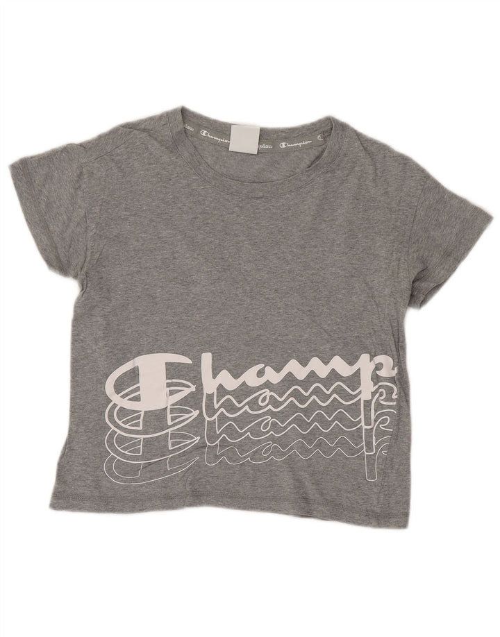 Champion Camiseta Corta con Gráfico para Mujer UK 6 XS Gris