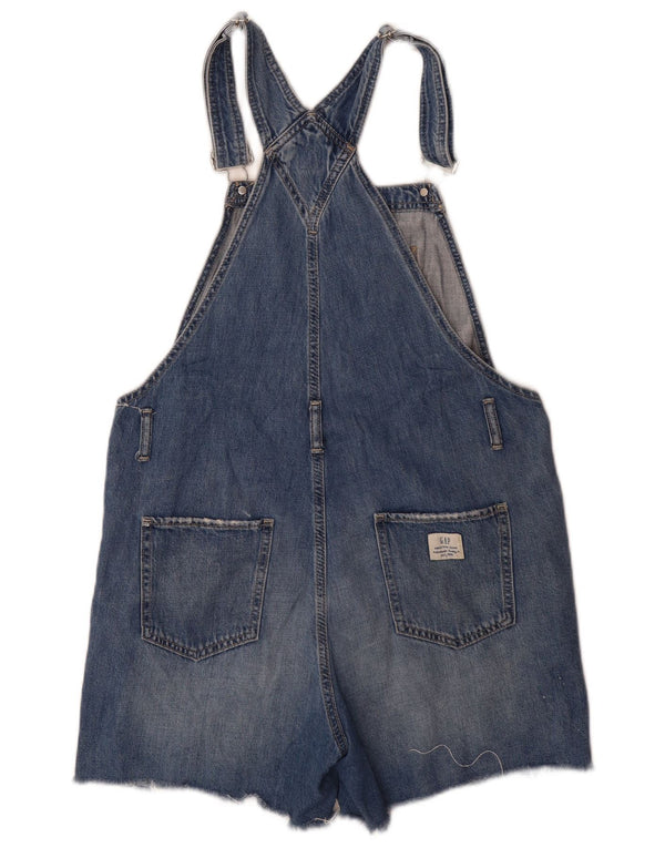Gap Mujer Peto Desgastado Shorts De Mezclilla Mediano W36 Algodón Azul