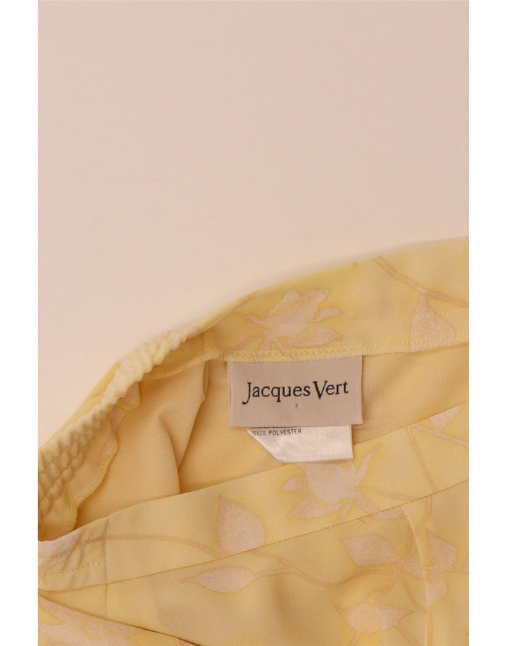 JACQUES VERT Falda acampanada para mujer UK 12 Medium W30 Poliéster floral amarillo