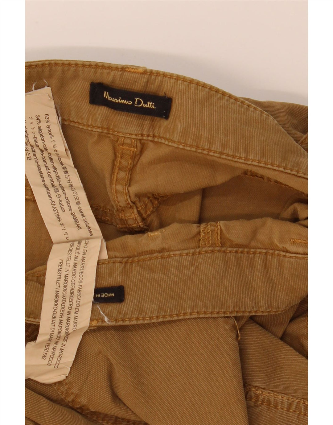 Massimo Dutti Pantalón Cargo Slim Mujer EU 38 Small W28 L31 Marrón Lyocell