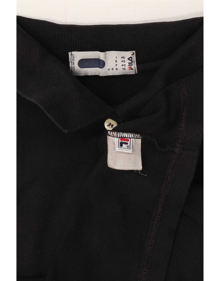 Fila Polo Mujer IT 46 Grande Algodón Negro