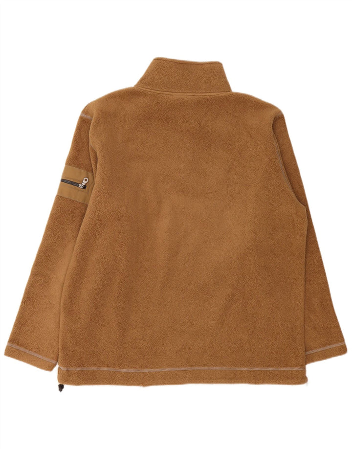 Murphy & Nye Jersey de forro polar con cuello y cremallera para hombre, tamaño grande, poliéster beige