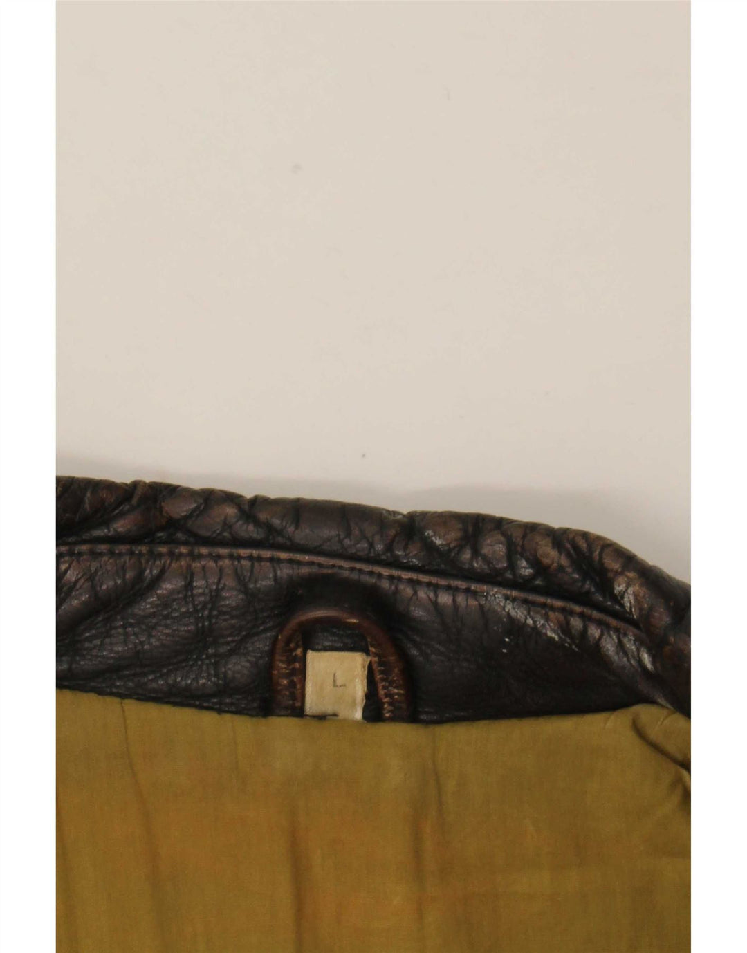 American Basics Chaqueta motera de cuero para hombre UK 40 Large Brown