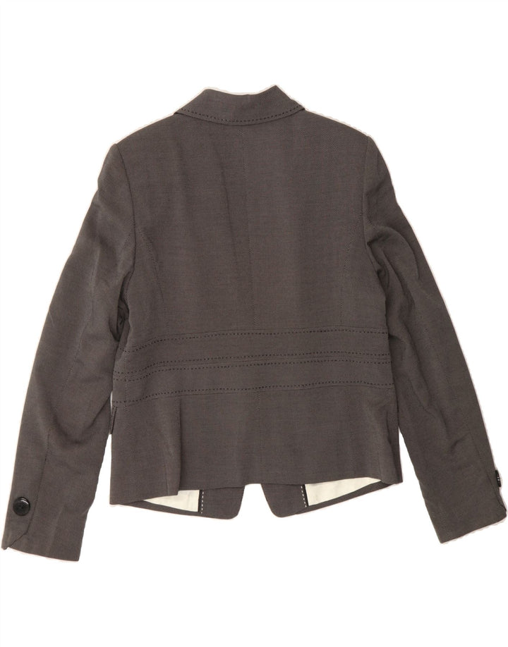 MARKS & SPENCER Womens 1 Button Blazer Jacket UK 16 Large  Grey Spotted Vintage Marks & Spencer and Second-Hand Marks & Spencer from Messina Hembry 