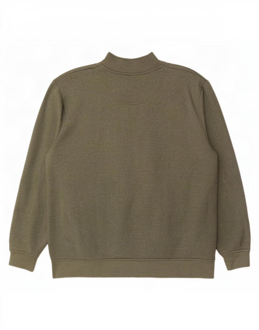 Orvis Hombre Cremallera Cuello Sudadera Jumper XL Caqui Algodón
