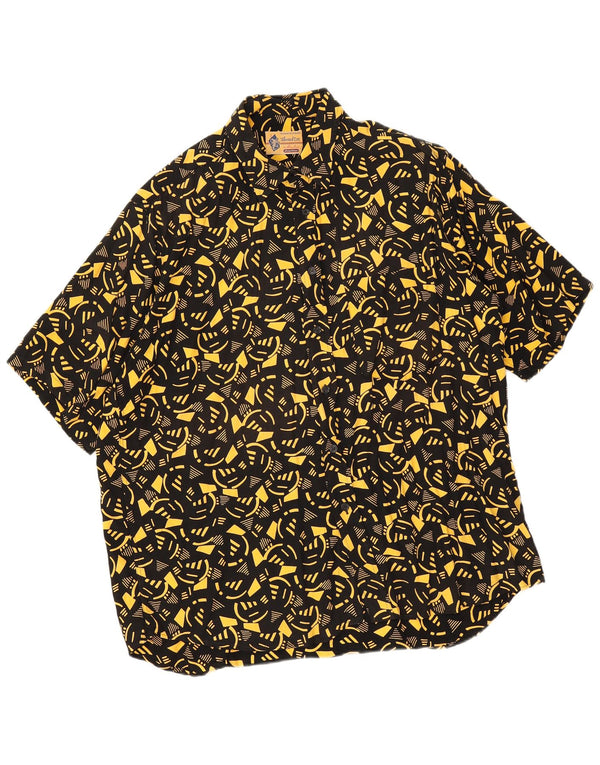Dino Erre Camisa De Manga Corta Para Hombre Grande Negro Geométrico