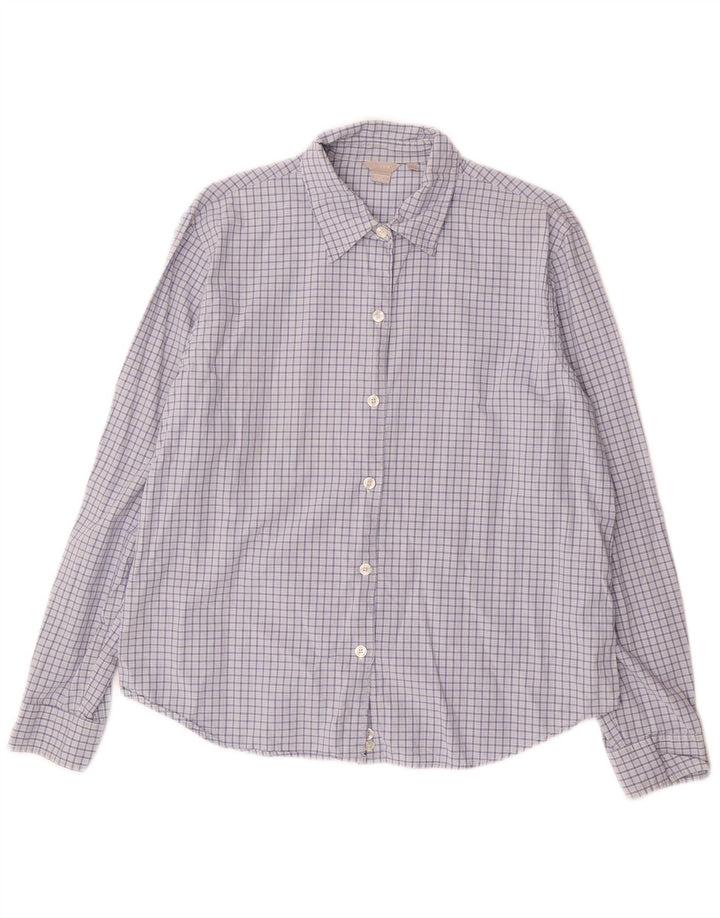 J. CREW Camisa para mujer UK 46 Algodón a cuadros azul grande