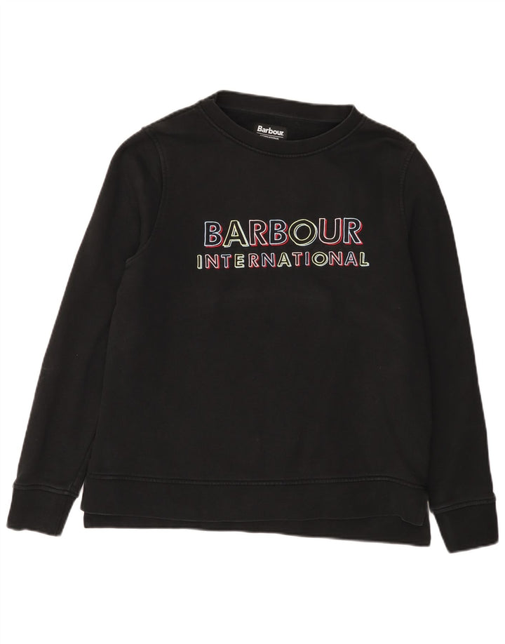 Barbour - Sudadera gráfica para mujer, talla 40, talla mediana, algodón negro