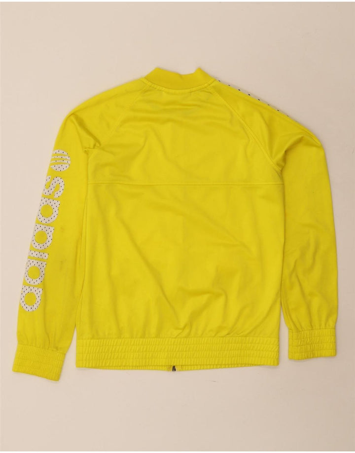 ADIDAS Chaqueta superior de chándal para mujer Reino Unido 16 Poliéster amarillo grande