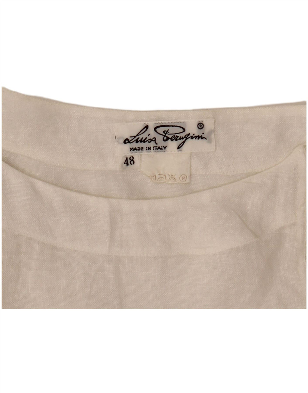 Blusa camisera de manga corta VINTAGE para mujer IT 48 XL Blanco