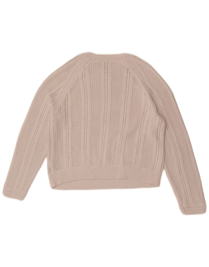 Marks & Spencer Suéter Corto con Cuello Redondo para Mujer UK 14 Medium Off White