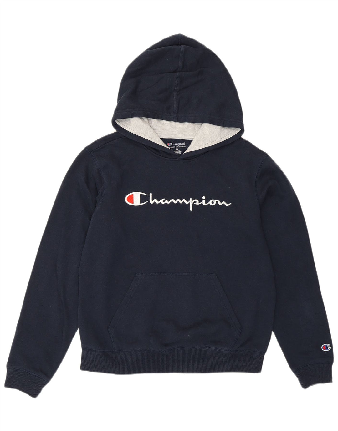 CHAMPION Jersey con capucha gráfico para mujer UK 18 XL Algodón azul marino