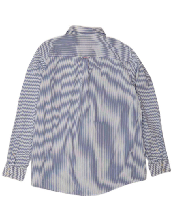 Crew Clothing Camisa de corte clásico para hombre XL Algodón a rayas azules